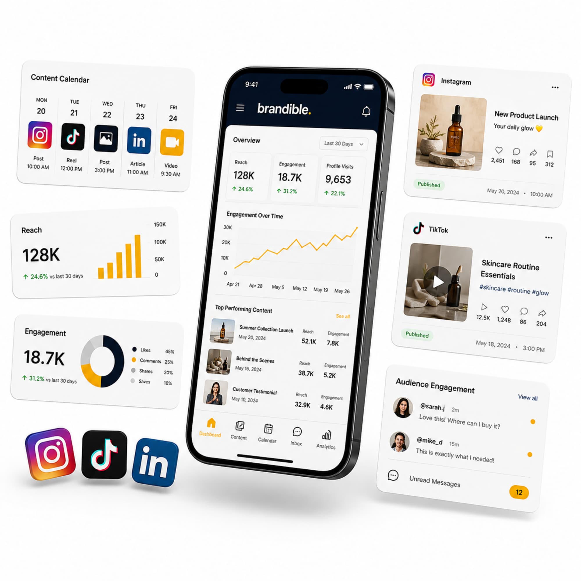 Social media management mockups