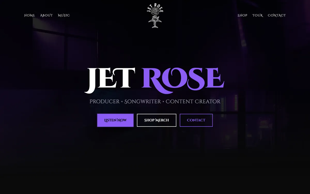 Jet Rose website homepage